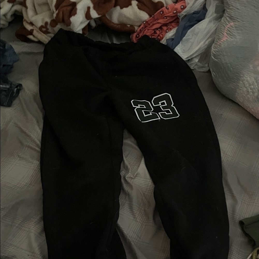 womans Black sweats with Number Print